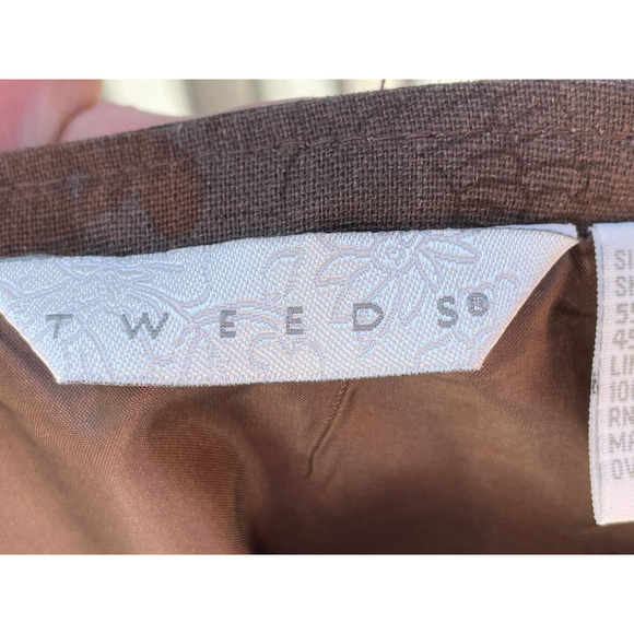 Tweeds Women's A-Line Knee Skirt Brown Floral Paisley 6 - Picture 4 of 10